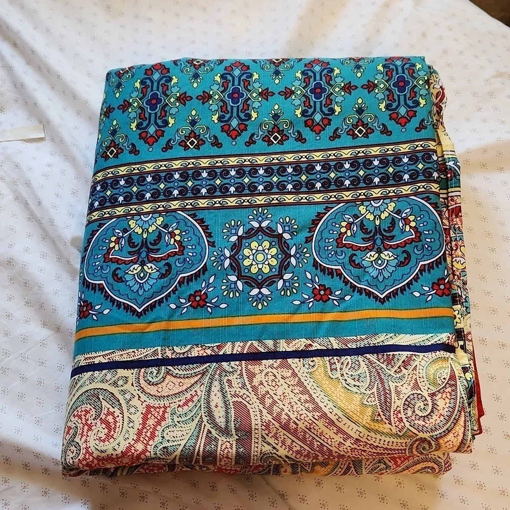 NWOT Bohemian multicolor floral print heavy cotton duvet cover 90